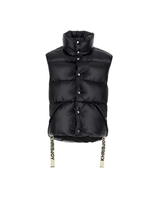 Khrisjoy Blue Nylon Sleeveless Shiny Down Puffer Jacket for men