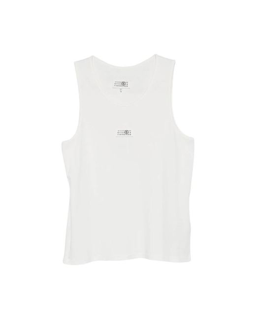 MM6 by Maison Margiela White Sleeveless Tops for men