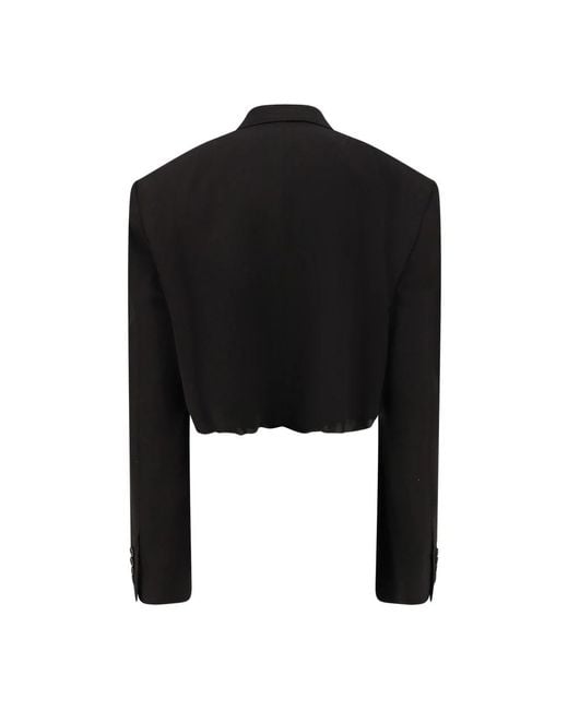 Balenciaga Black Schwarze Klassische Rever Crop Fit Kleidung