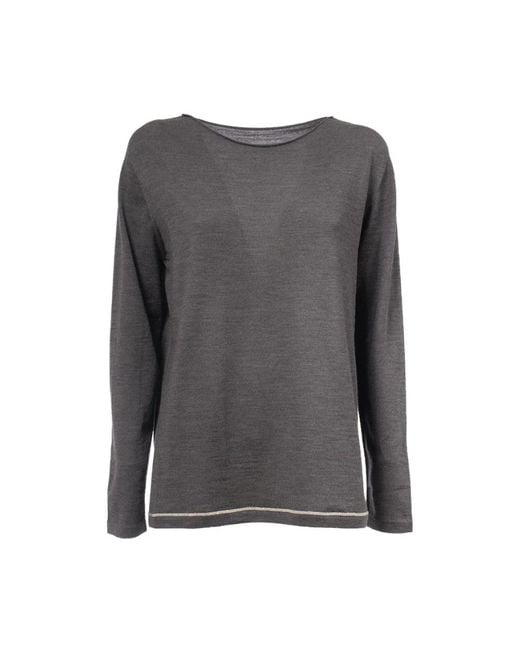 Le Tricot Perugia Gray Round-Neck Knitwear