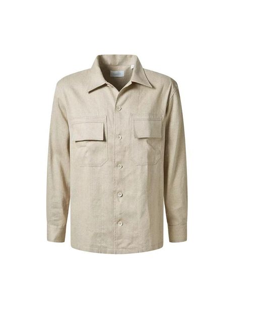Baldessarini Herren Leinenmischhemd Mit Taschen in Natural für Herren