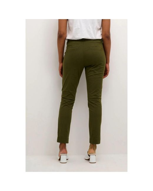 Kaffe Green Slim-Fit Trousers