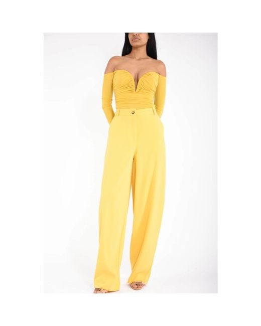 Elisabetta Franchi Yellow Wide Trousers