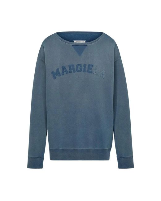 Maison Margiela Blue Logo Organic Cotton Sweatshirt