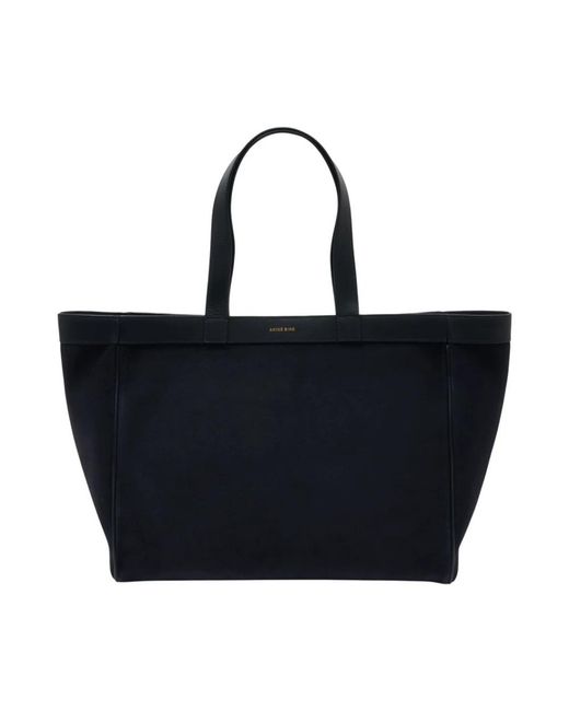 Anine Bing Tassen ,Blauw ,Leer Medium Rio Shopper Tas in het Black