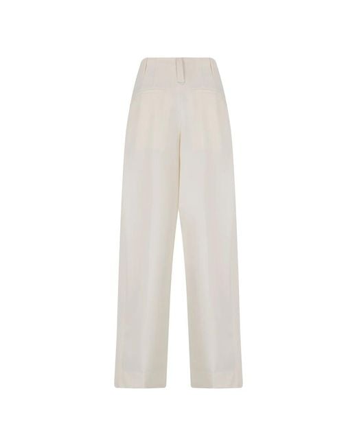 Victoria Beckham White Wide Trousers