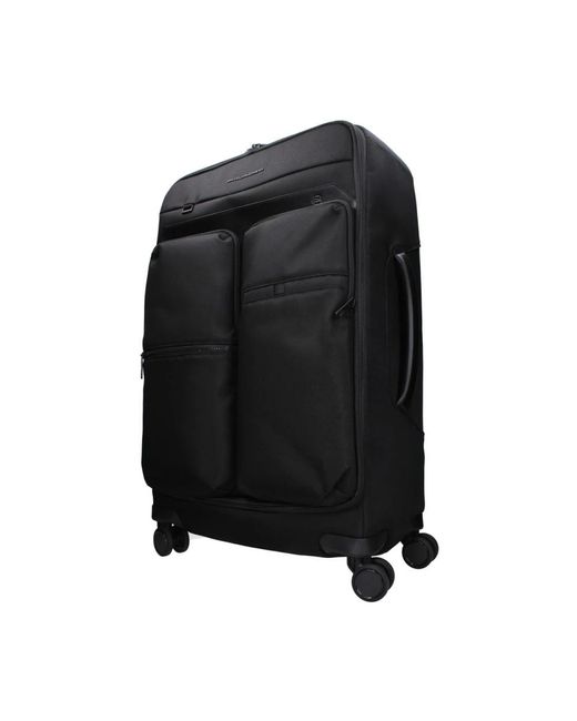Piquadro Stijlvolle Stoffen Trolley Met Meerdere Compartimenten in het Black voor heren