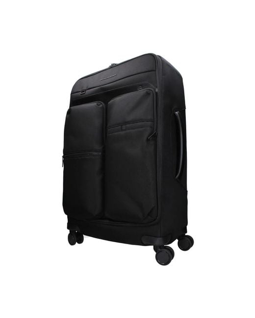 Piquadro Stilvolle Stofftrolley Mit Mehreren Fächern in Black für Herren