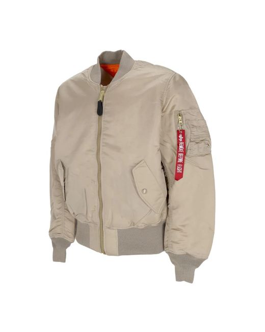 Alpha Industries Jassen ,Polyester Vintage Reversible Bomber Jacket Sand in het Natural voor heren
