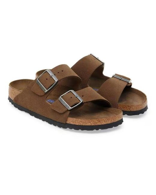 Birkenstock Brown Sliders for men