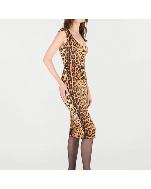 Roberto Cavalli Metallic Midi Dresses