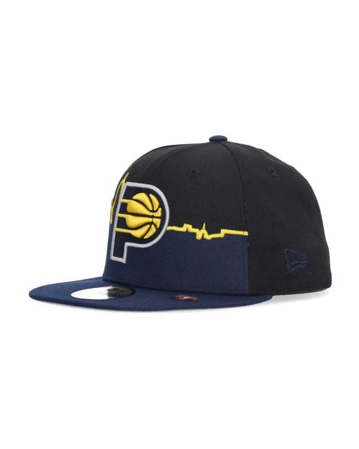 KTZ Accessoires ,Zwart ,Polyester Nba Platte Klep Pet Indiana Pacers in het Blue voor heren