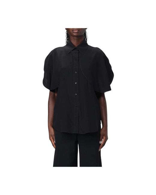 Stella McCartney Black Schwarze Bluse Mit Kragen