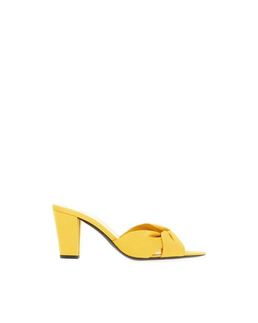 Saint Laurent Yellow Heeled Mules