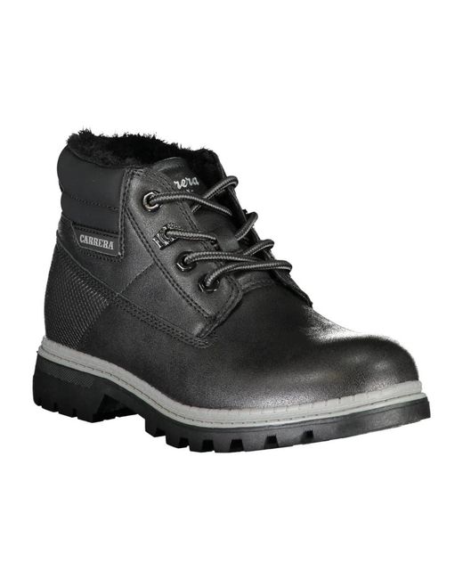 Carrera Black Lace-Up Boots