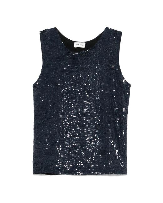 P.A.R.O.S.H. Blue Sleeveless Tops