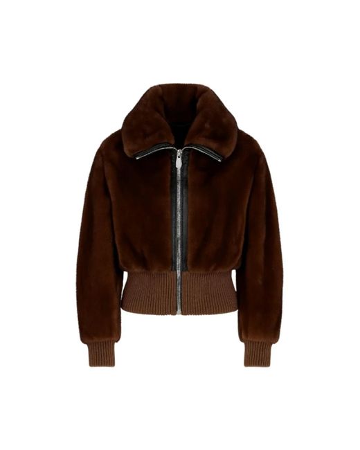Pinko Faux Fur & Shearling Jackets in het Brown