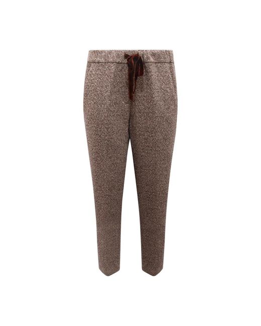 EMMA & GAIA Brown Slim-Fit Trousers