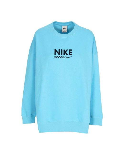 Nike Blue Blaues crewneck fleece sweatshirt oversize fit