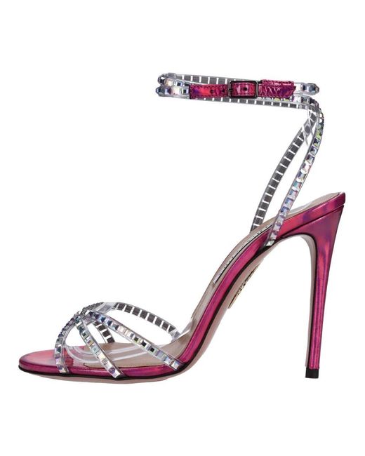 Aquazzura Metallic Sandalen Fuchsia