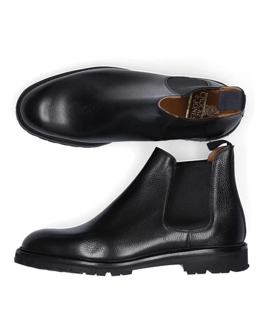 Crockett and Jones Black Chelsea Boots for men
