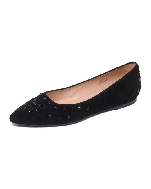 Tod's Black Ballerina Shoes