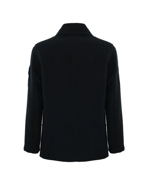 Stone Island Black Double-Breasted Coats for men