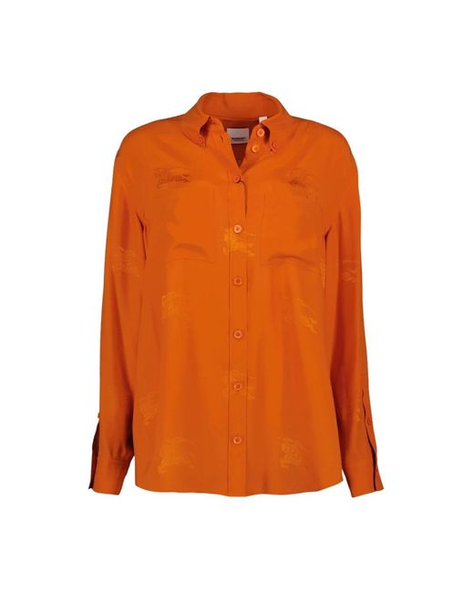 Camicia ivanna in seta di Burberry in Orange