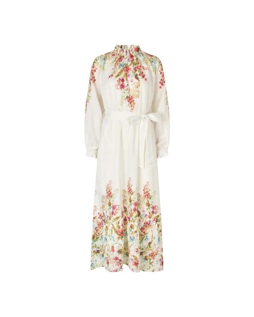 Dea Kudibal Natural Rüschen kragen leinenkleid