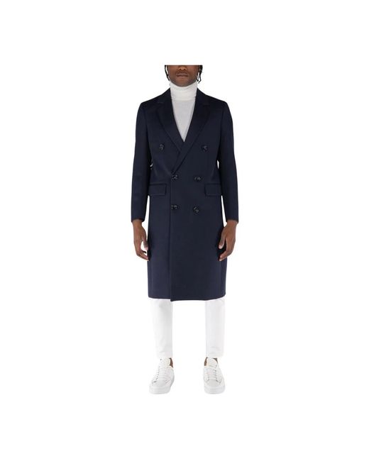 PT Torino Blue Double-Breasted Coats for men