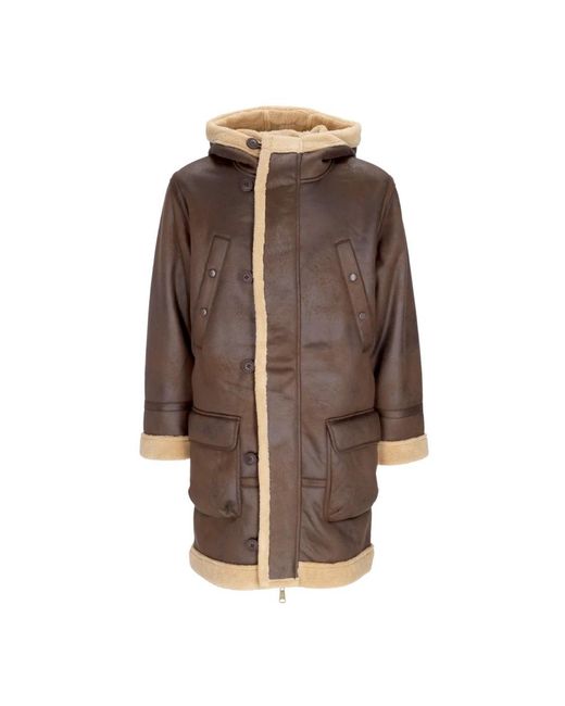 Alpha Industries Jassen ,Bruin ,Polyester Vintage Arctic Parka Eco-Leren Jas in het Brown voor heren