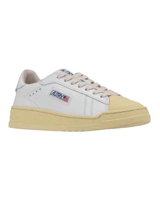 Autry Blue Leder-sneaker für frauen mit schnürung