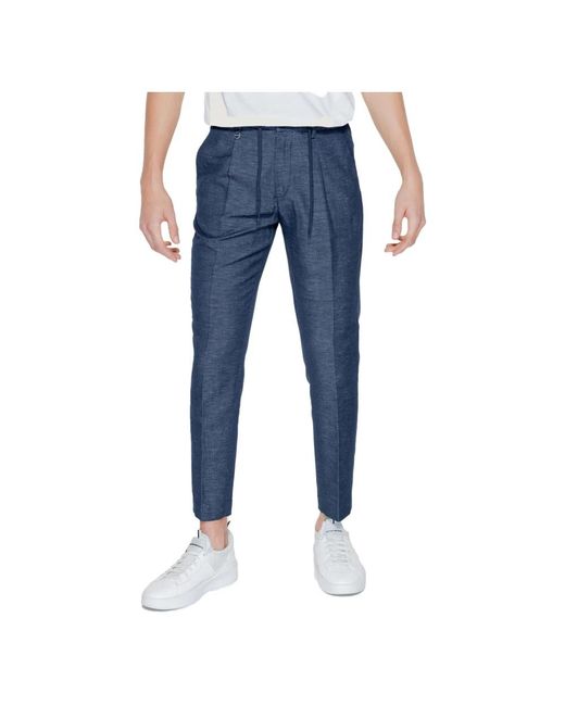 Pantaloni blu con zip e tasche di Antony Morato in Blue da Uomo