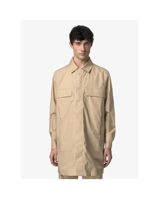 Single-Breasted Coats di K-Way in Natural da Uomo