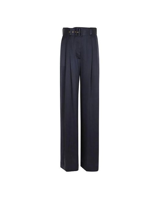 Pantalone in seta blu navy di Zimmermann in Blue