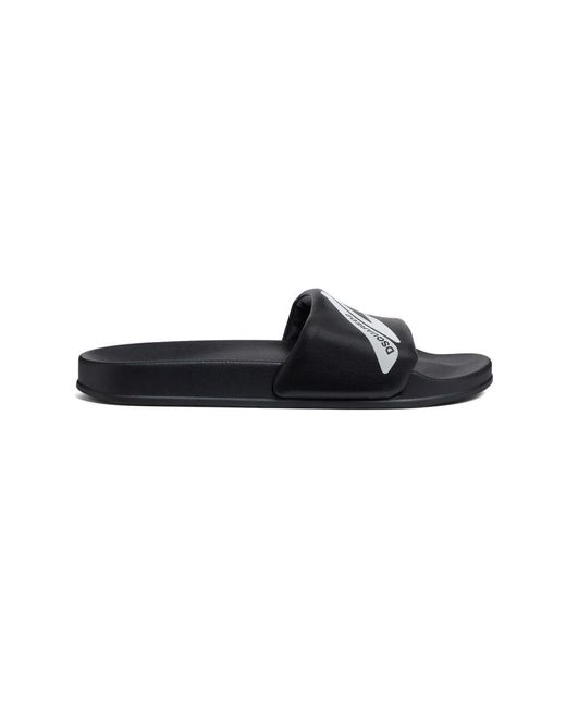 DSquared² Schwarze Logo Print Slides Sandalen in Black für Herren