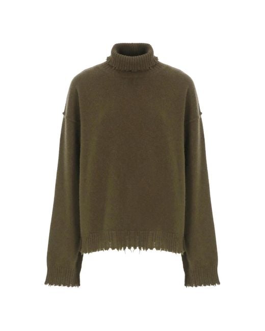 Uma Wang Green Grüner Kaschmir Rollkragenpullover