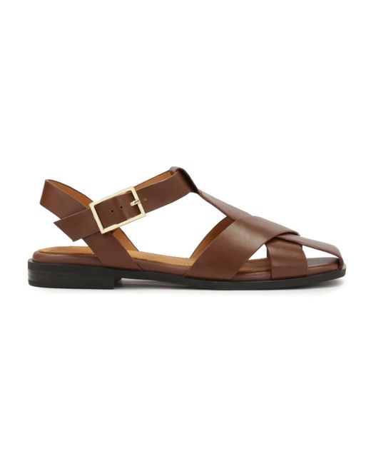 Kazar Schoenen ,Bruin ,Leer Bruine Sandalen Met Een Bandje Aan De Voorkant in het Brown
