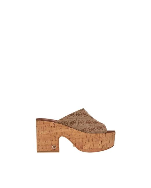 Shoes > heels > heeled mules Guess en coloris Brown