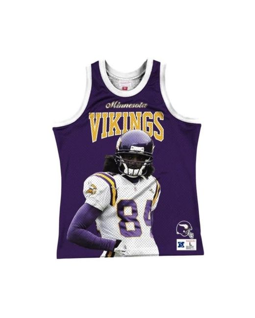 Mitchell & Ness Fitness ,Paars ,Paarse Tanktop Randy Moss in het Purple voor heren