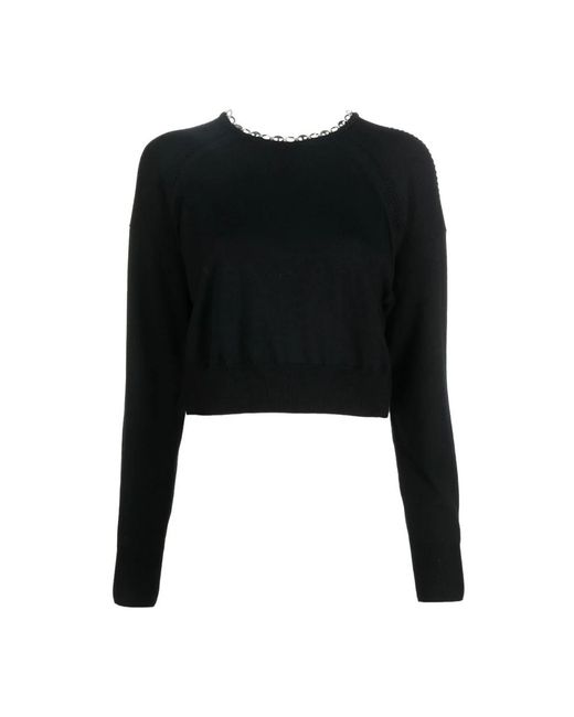 Round-Neck Knitwear Rabanne de color Black