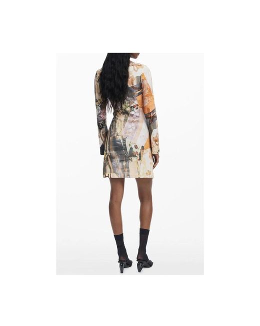 Desigual Kleedjes ,Veelkleurig ,Polyester Polyester Jurk Met Elegant Design in het Multicolor