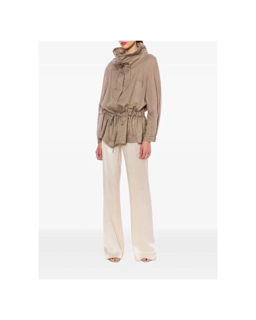 Alberta Ferretti Brown Beiger Langer Mantel