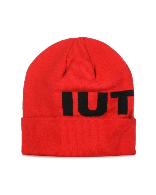 Iuter Accessoires ,Rood ,Rode Logo Vouw Beanie Hoed in het Red voor heren