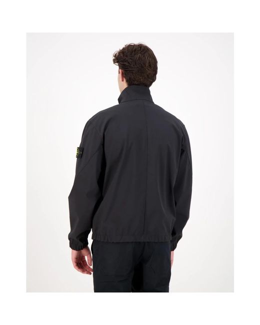 Stone Island Light Soft Shell-R Jacket in het Black voor heren