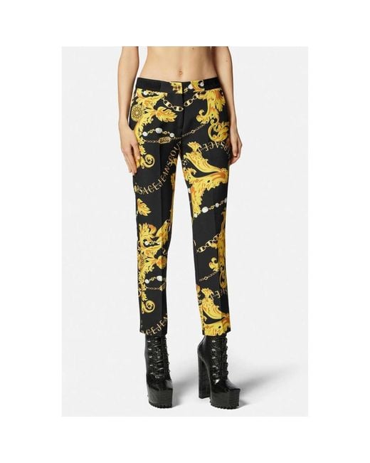 Versace Yellow Chain couture print elastische taille hose