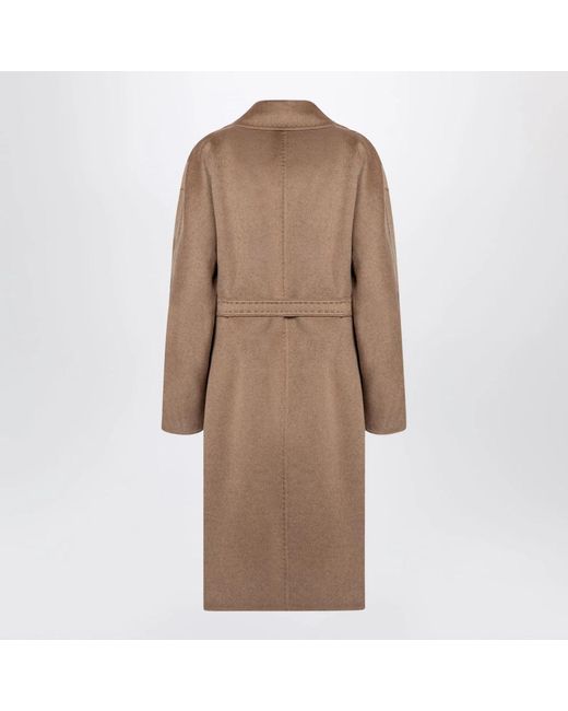 Max Mara Jassen ,Bruin ,Wol Single-Breasted Jas in het Brown