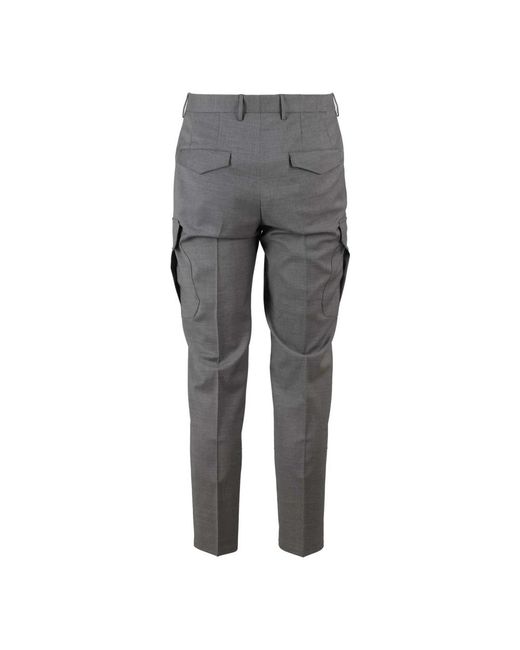 Trousers > slim-fit trousers Tagliatore pour homme en coloris Gray