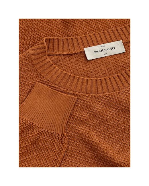 Gran Sasso Braunes baumwoll-rundhals-shirt in Brown für Herren