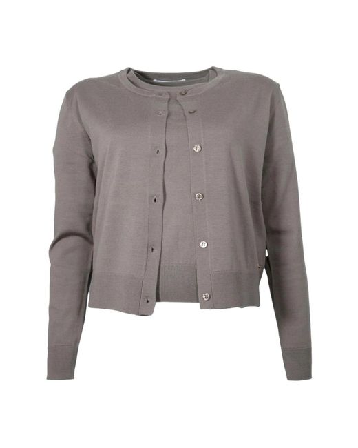 Kaos Truien & Vesten ,Grijs ,Wol Open Gebreide Trui Met Bijpassend T-Shirt in het Gray